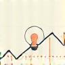 An illustration of a chart with an upward trend and a lightbulb, representing market analysis and valuable business insights.